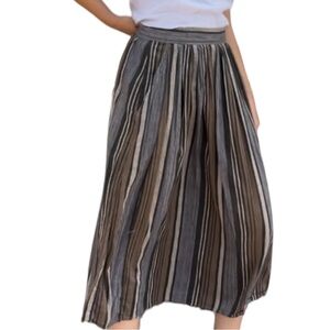Vintage Claude Stripe Midi Skirt – 100% Cotton, Union Made, Size 7/8